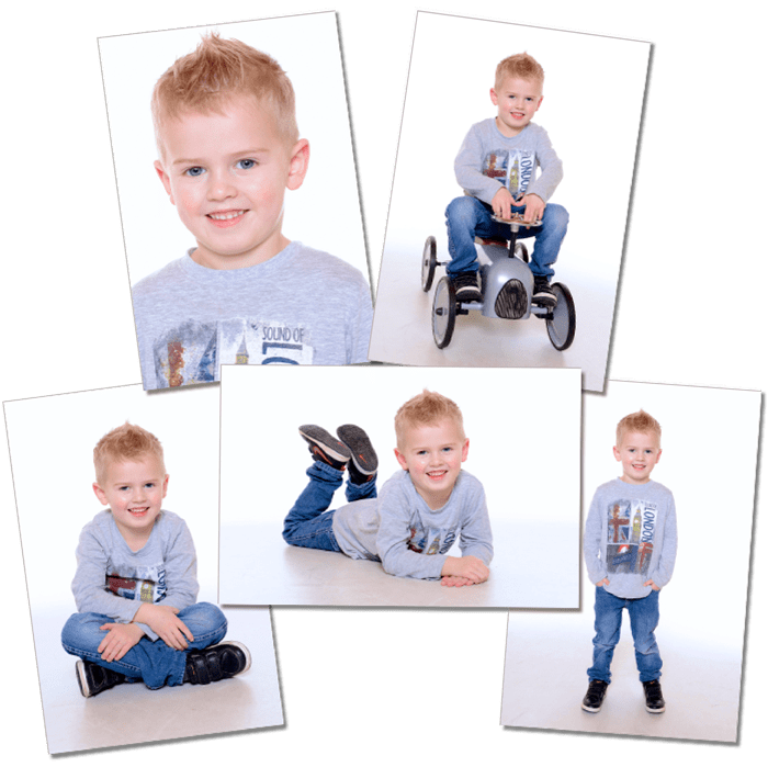 Schoolfoto's in een serie